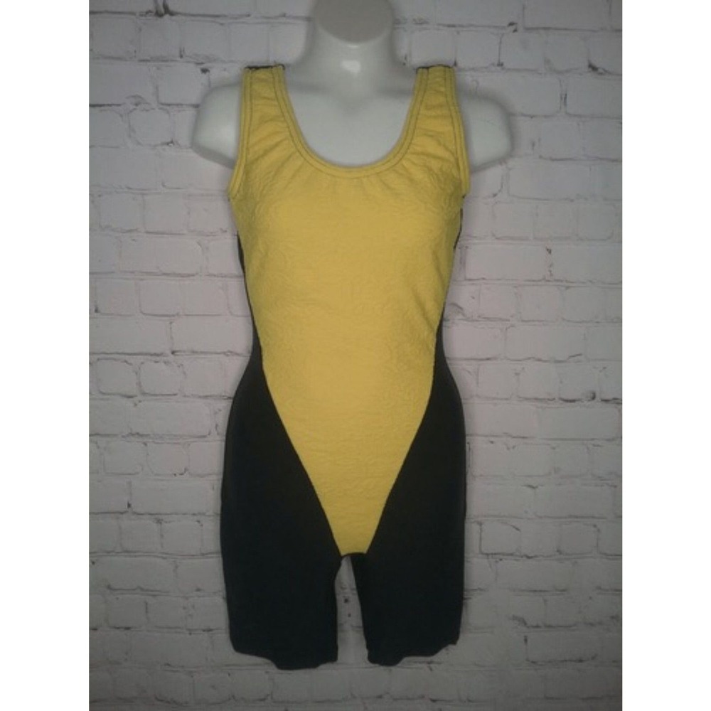One‎ Piece Tank Top Bike Short Bodysuit Jumpsuit Romper Women XS Nylon/Lycra